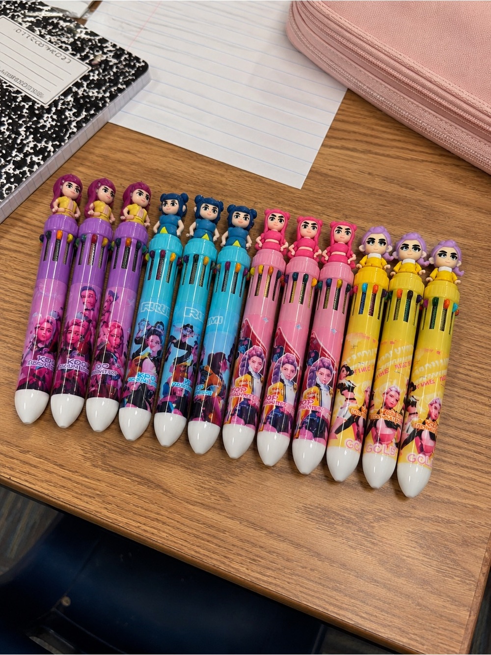 KPOP Demon Hunters 10-Color Character Click Pen Set – 12 Pack